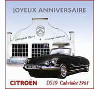 IETSCPMD10940 Carte Joyeux ANNIVERSAIRE Argenté CITROËN DS19 CABRIOLET 1961 Licence officielle Voiture Collection Rétro Automobile Vintage - Avec Enveloppe Blanche Format 15x15 cm - Fabriqué en France