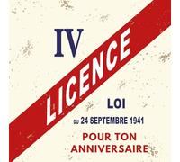 I&S / Les collections rétro IETSCPMD14111 Carte Pour ton ANNIVERSAIRE Licence IV Loi du 24 septembre 1941 - Avec Enveloppe Blanche Format 15x15 cm - Carte carrée intérieur blanc - Fabriqué en France