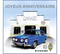 IETSCPMD15007 Carte Joyeux ANNIVERSAIRE RENAULT R8 GORDINI Bleue Garage - Licence officielle Auto Passion & Collections Rétro Vintage - Avec Enveloppe Blanche Format 15x15 cm - Fabriqué en France