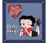 IETSCPMD19007 Carte Happy BIRTHDAY BETTY BOOP ™ Licence officielle - Jeans Cœurs Rouges Pour Fille Femme - Avec Enveloppe Blanche Format 15x15 cm - Intérieur Blanc - Fabriqué en France