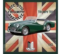 IETSCPMD19651 Carte TRIUMPH TR3 1962 Licence officielle - Auto Passion & Collections Rétro Vintage - Avec Enveloppe Blanche Format 15x15 cm - Carte Carrée Intérieur Blanc - Fabriqué en France