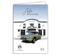 IETSCPXL-15004N MAXI GRANDE CARTE XL 22x31cm Citroën DS19 Licence Officielle Automobile Voiture de Collection - Intérieur Blanc 44x31cm - Avec Enveloppe - Pour Départ Retraite Anniversaire