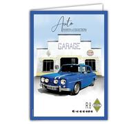 IETSCPXL-15007 MAXI GRANDE CARTE XL 22x31cm Renault R8 Gordini Licence Officielle Garage Sport Automobile Voiture de Collection - Intérieur Blanc 44x31cm - Avec Enveloppe -Départ Anniversaire