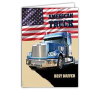 IETSCPXL-15204 MAXI GRANDE CARTE XL 22x31cm American Truck Best Driver pour Chauffeur Poids Lourd ou Collectionneur - Intérieur Blanc 44x31cm - Avec Enveloppe - Départ Retraite Anniversaire