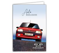 IETSCPXL-16131 MAXI GRANDE CARTE XL 22x31cm Peugeot 205 GTI Licence Officielle Sport Automobile Voiture de Collection - Intérieur Blanc 44x31cm -Avec Enveloppe - Départ Retraite Anniversaire