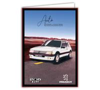 IETSCPXL-16132N MAXI GRANDE CARTE XL 22x31cm Peugeot 205 GTI Licence Officielle Sport Automobile Voiture de Collection - Intérieur Blanc 44x31cm -Avec Enveloppe - Départ Retraite Anniversaire