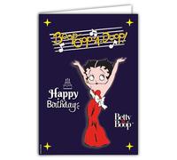 IETSCPXL-19011 MAXI GRANDE CARTE XL HAPPY BIRTHDAY BETTY BOOP Boop-Oop-A-Doop Licence Officielle Collection Femme Fille Pin-up Rétro Vintage à offrir - 22x31cm Intérieur 44x31cm -Avec Enveloppe