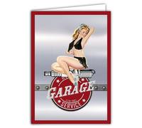 IETSCPXL-19415 MAXI GRANDE CARTE XL 22x31cm Pin-up Rétro Vintage Sport Mécanique Garage Automobile Moto Voiture -Intérieur Blanc 44x31cm -Avec Enveloppe -Départ Retraite Anniversaire