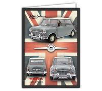 IETSCPXL-19650 MAXI GRANDE CARTE XL 22x31cm MINI MINORS MORRIS Licence Officielle British Motor Heritage Automobile Voiture de Collection -Intérieur 44x31cm Avec Enveloppe -Départ Anniversaire