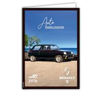 IETSCPXL-19656 MAXI GRANDE CARTE XL 22x31cm Renault 5 R5 Alpine A5 1976 Licence Officielle Sport Automobile Voiture de Collection - Intérieur Blanc 44x31cm -Avec Enveloppe -Départ ou Anniversaire