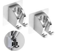 IETWATE 2 Pièces Support Pommeau de Douche Sans Percage, Support Douche Sans Percage 45° Réglable, Accroche Pommeau de Douche Puissant Adhésif, Support Douchette Mural pour Salle de Bain