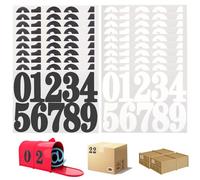 IETWATE 20 Pièces Chiffre Autocollant, 0-9 Numero Boite aux Lettres en Vinyle, 10cm Autocollant Chiffre Imperméables, Chiffres de Boite aux Lettres pour Adresse Panneau Porte, Noir et Blanc