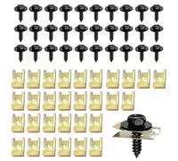 IETWATE 60 Pièces Clips de Fixation Voiture Metal, Agrafes Carrosserie de Acier au Manganèse, U Clips Voiture de Metal, Vis et Ecrou Cage Hexagonale Auto, pour Voiture Garde-Boue Panneaux de Portes