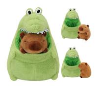 IETWATE Capybara Peluche capybara, grande, 30 cm, crocodile, capibara, peluche 2 en 1, amovible, avec bébé dans le ventre, mignon, jouet pour fille et enfant