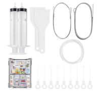 IETWATE Kit de nettoyage pour réfrigérateur - 16 pièces - En acier inoxydable - Réutilisable - Avec tuyau - Seringue - Pelles de dégivrage - Piston de dégivrage