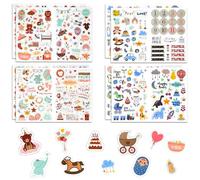 IETWATE Lot de 8 autocollants pour album photo bébé - Format A4 - Autocollants DIY - Autocollants décoratifs pour album photo pour enfants, filles et garçons - Cadeau de naissance