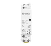 IEUMJNAT Contacteur modulaire Domestique TOCT1 2P 25A AC 220V/230V 50/60HZ for Rail DIN 110V 230V 24V NO NC 1 pièce(220V,1NO)