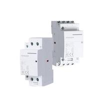IEUMJNAT Petit contacteur monophasé Domestique AC HCH8-20A 25A 32A 40A 63A 100A 2P 4P 24V Contacteur modulaire Rail Automatique Mute 1 pièce(25 V,2NC-24V)
