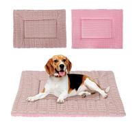 IEUUMLER Memory Foam Matelas pour Chien Compagnie Réversible Doux Coussin Lavable Facile à Transporter Extérieur FC020 (Pink, M-75x50cm)