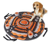 IEUUMLER Tapis de fouille Chien, Antidérapant Educateur Snuffle Mat, Intelligent Lavable Tapis Reniflant pour Chien Stress, Ennui Release,Santé FC017 (Orange et Gris)