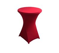 iEventStar Stretch Nappe Housse Lavable Nappe Mange Debout Ronde noël Protection pour Bar Table de Banquet de Mariage Table Cocktail Haute de Bistro Decoration Noel (Bourgogne, Ø 80-85 cm)
