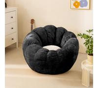 IEVENW Pumpkin Pouf poire avec rembourrage pour adolescents, enfants, tout-petits, canapé confortable et paresseux pour dortoir, appartement, salon et chambre à coucher, noir