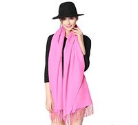 iEverest Pashmina Châle Écharpe Foulard Hijab - Unisex Hiver Chaud Écharpe Pashmina Châle Écharpe de Couleur Unie Super Douce pour Femmes & Hommes Pour Automne Hiver 200x70cm 10+ Coloris (Rose)