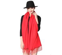 iEverest Pashmina Châle Écharpe Foulard Hijab - Unisex Hiver Chaud Écharpe Pashmina Châle Écharpe de Couleur Unie Super Douce pour Femmes & Hommes Pour Automne Hiver 200x70cm 10+ Coloris (Rouge)