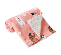 iEvolve Couvertures de lit pour Chambre de bébé Mini Couverture Double Couche Ultra Douce Couverture Couvertures de réception Cadeaux de Douche(Bear,80 * 120cm)
