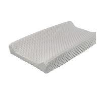 iEvolve Housse de matelas à langer ultra douce en Minky à pois - Respirante - Pour bébé garçon et fille (gris argenté)