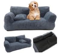 Iewroyt Lit de Chien, 45 * 38 * 22cm canapé Animal de Compagnie rectangulaire en Peluche Douce, lit pour Animaux Compagnie Amovible et Lavable avec Bords surélevé