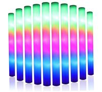 Iewroyt Mousse Glow Sticks 10pcs Foam Light Up Sticks 3 Modes LED Colorful Flashing Light Glow in The Dark Party Favors for Event Party Wedding Concert