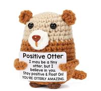 iewrtcin Animaux positifs au crochet drôle loutre positif fait à la main avec carte positive pour femme, homme, famille, ami, cadeau d'anniversaire