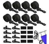 iewrtcin Lot de 8 bandes de fixation et pinces, enrouleur de piscine, système d'enroulement mobile pour bâches de piscine, couvertures pour film solaire
