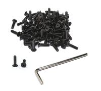 iexcell 100 Pcs M4 x 16 Alloy Steel 10.9 Grade Hex Socket Flat Head Cap Screws Bolts Assortment Kit, Black Oxide Finish