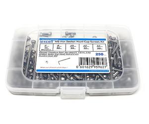 Iexcell 250 pcs M3 x 6 mm/8 mm/10 mm/12 mm/16 mm en acier inoxydable 304 Hex Socket Head Cap Vis Boulons Assortiment kit