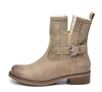 IF Bottes de motarde pour femme, perforées avec boucles pour printemps, été, en cuir synthétique, effet jean, GR-6656, 38 EU