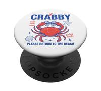If Crabby Please Return to The Beach Funny Crabe Summer Cute PopSockets PopGrip Adhésif