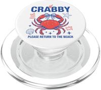 If Crabby Please Return to The Beach Funny Crabe Summer Cute PopSockets PopGrip pour MagSafe