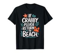 If Crabby Please Return to The Beach Sunset Boardwalk Scène T-Shirt
