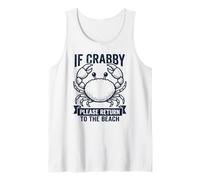 If Crabby Return to Beach Funny Crabe Summer Vacation Ocean Débardeur
