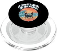 If Crabby Return to The Beach Vintage Crab PopSockets PopGrip pour MagSafe