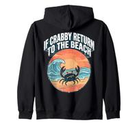 If Crabby Return to The Beach Vintage Crab Sweat à Capuche