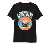 If Crabby Return to The Beach Vintage Crab T-Shirt Haut de Gamme