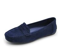 IF Fashion Chaussures Mocassins Slip On Loafers Doux Femme avec Strass Pierres Daim Suède 7137, 245 Bleu foncé, 41 EU