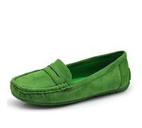 IF Fashion Chaussures Mocassins Slip On Loafers Doux Femme avec Strass Pierres Daim Suède 7137, 245 vert, 37 EU