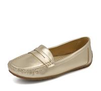 IF Fashion Chaussures Mocassins Slip On Loafers Doux Femme avec Strass Pierres Suède Suède FT245, 245 or, 39 EU
