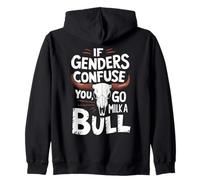 If Genders Confuse You Go Milk A Bull Humour Western Taureau Sweat à Capuche
