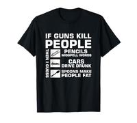 If Guns Kill People Then I Guess Pencils Misspell Words Fun T-Shirt
