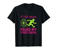 If I Fall Pause Fitness Tracker Christian Gym Nouveauté T-Shirt